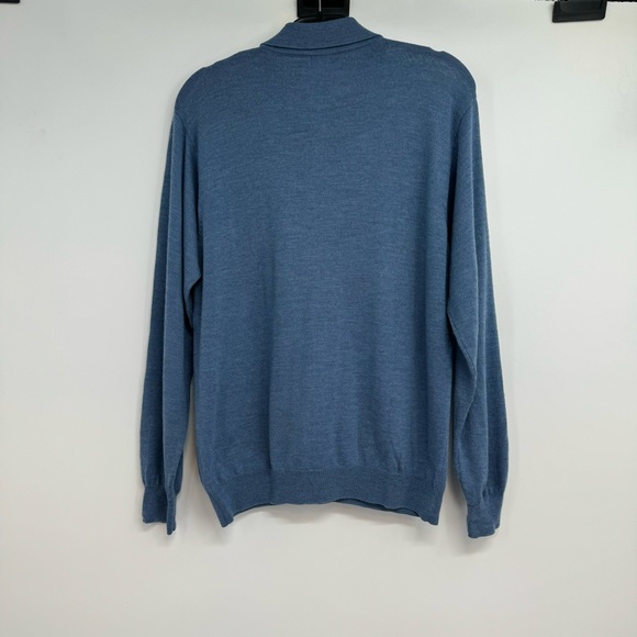 Joseph & Lyman Polo Sweater Men’s M Blue Wool Long Sleeve - Picture 2 of 7